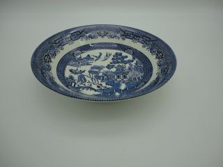 Blue Churchill Blue Willow 9 " Round Vegetable Bowl Made In England Euc