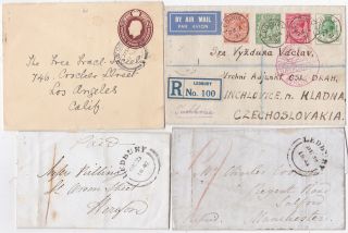 1844/1931 4 X Ledbury Postal History Incl 2 Early Letters Airmail Postal Staty