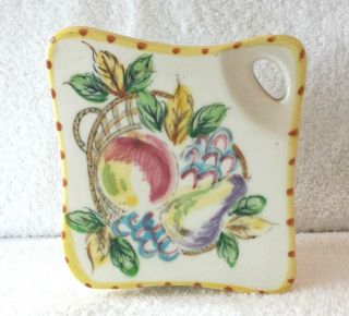Vintage Ceramic Wall Pocket Yellow Fruit Square Household Plants