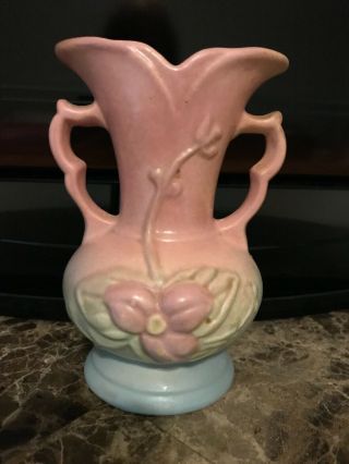 Hull Vintage Wildflower Vase,  Pink And Blue Matte Finish,  5 - 1/2 " Tall,  Good Cond