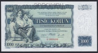 Czechoslovakia 1000 Korun 1934,  Specimen,  Unc