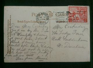 Postmark Empire Exhibition Wembley Park Stamp 1925 Cancel On Exhibition Postcard