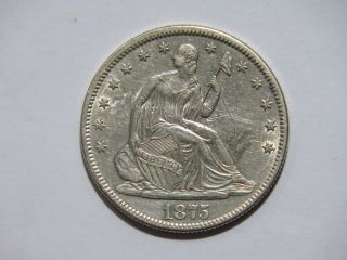 1875 S Seated Liberty Half Dollar (au - Details) 90 Silver Type Coin
