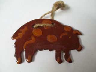 Ned Foltz Redware Pottery Christmas Ornament - Pig