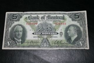 Bank Of Montreal 5 Dollars 1935