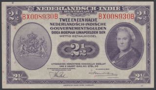 Netherlands Indies 2 1/2 Gulden 1943 Nica,  Unc -,  Pick 112