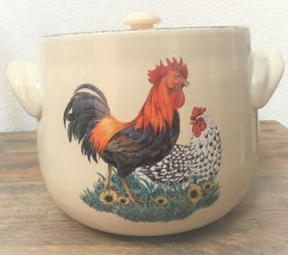 Rooster & Hen By Home & Garden Party Bean Pot Canister Cookie Jar