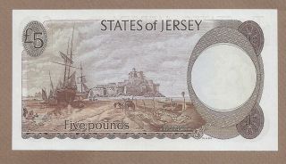 JERSEY: 5 Pounds Banknote,  (UNC),  P - 12b,  1976, 2