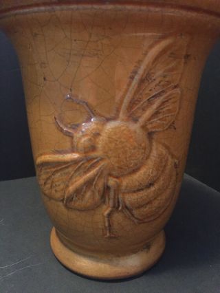 Ceramic Bumbler Distressed Style Decorative Vase Planter Tan