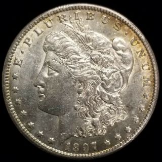 1897 - S Morgan Silver Dollar $1 San Francisco In Au/bu