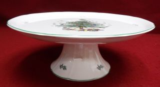 Nikko China Happy Holidays Pattern Footed Cake Stand - 11 " X 4 - 14 "