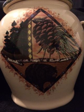 Home and Garden Party Northwoods Bear Cookie Jar Canister Rustic Cabin Lodge 2