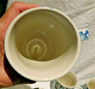 Set of 5 Mugs by Tienshan Folk Craft Blue Sponge Coffee Tea Cocoa Cups 3