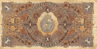 Uruguay 1 Peso 9.  8.  1934 P 21 Series B Scarce Circulated Banknote L8