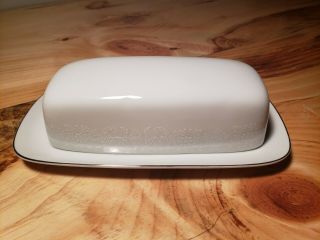 Crown Victoria Lovelace Fine China Butter Dish Made In Japan Silver Gilt Trim