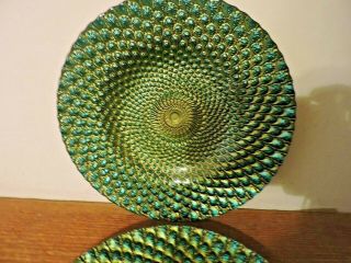 Vietri? Peacock Glass Iridescent Green 8 - 1/2 