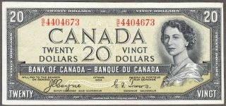 1954 Bank Of Canada - $20 Devil Face Note - Vf/ef - Coyne Towers - B/e 4404673