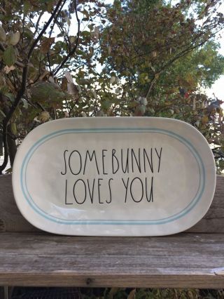Some Bunny Loves You Large Platter Plate From Rae Dunn And Magenta Easter