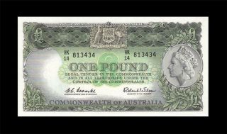 1961 Australia Qeii 1 Pound " Rba " Note Coombs ( (gem Unc))
