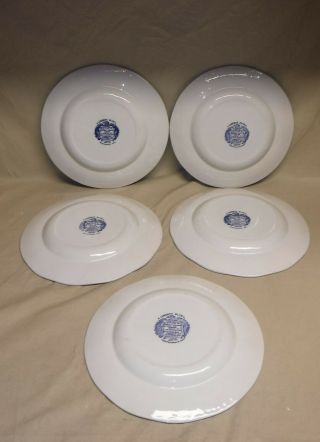Staffordshire Liberty Blue Dinner Plates Independence Hall Set of 5 2