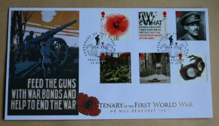 1st World War Centenary We Will Remember Them 2018 Buckingham Fdc Peacehaven H/s