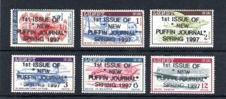Lundy: 1954 Air Mail Definitives Set Mounted,  Unofficial Overprints