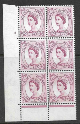 6d Wilding Multi Crown On Cream Cyl 2 No Dot Perf C (e/p) Unmounted
