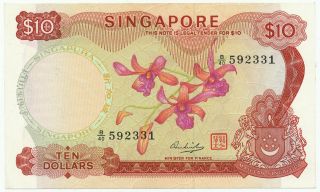 Singapore - 10 Dollars Nd (1967 - 73) P3d,  Unc (sng002)