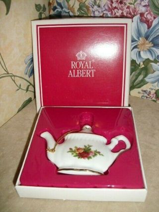 Royal Albert Old Country Roses Teapot Ornament Royal Doulton 1998