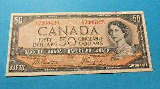 1954 Bank Of Canada 50 Dollar Devil 