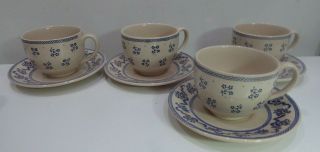 Johnson Brothers Laura Ashley Petite Fleur Set Of 4 Tea / Coffee Cups & Saucers