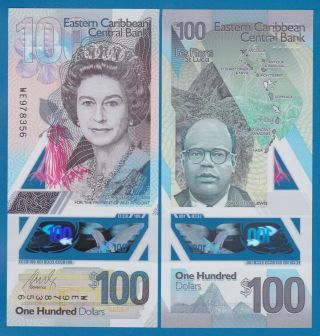 East Caribbean States 100 Dollars P 2019 Polymer Unc Qe Ii Queen Elizabeth