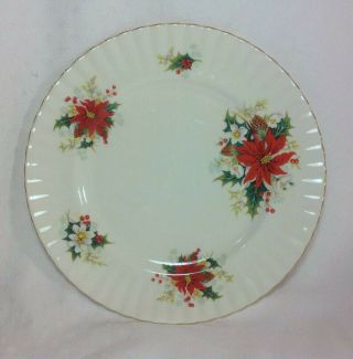 Royal Albert Christmas Poinsettia Dinner Plates,  10 1/2 "