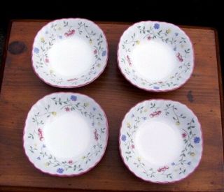 Set Of 4 Johnson Brothers Summer Chintz 6 " Soup Cereal Bowls Made In England