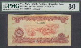 South Vietnam 50 Dong Banknote P - R8 Nd 1963 Pmg 30