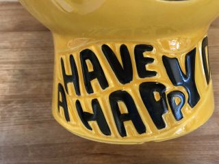 McCoy Yellow Smiley Face Have A Happy Day Mid Century Planter Jar 3