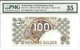 Netherlands,  100 Gulden,  1992 (nd 1993),  P - 101,  Pmg 35