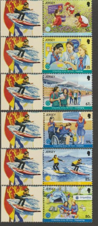 Jersey 2019 Girl Guiding 100 Years Anniversary Set Of Stamps Um