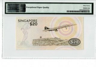 SINGAPORE P 12 1979 20 DOLLARS PREFIX A/73 PMG 67 EPQ GEM UNX 2