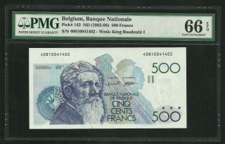 Belgium : 500 Francs (1982 - 98) Pmg : Gem Unc 66 ; Epq