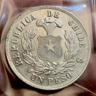 Chile 1 Peso 1884 Aunc