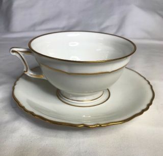 Vintage HAVILAND Limoges France Porcelain Tea Cup and Saucer,  Floreal,  gold trim 3