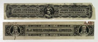 Waterlow & Sons Proof Label Pair Ca.  1890 - 1900 Fine - Vf Toned W&s