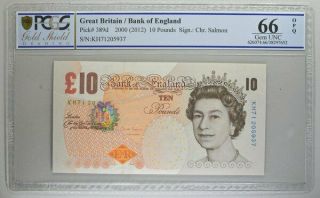 Bank Of England Great Britain 10 Pounds 2000 Pcgs 66opq