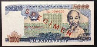 Vietnam Banknote 5000 Dong 1987 Ya 0000000 Uncirculated Specimen