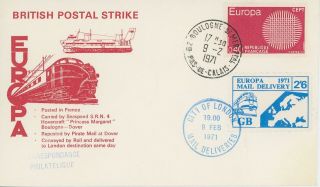 Gb 1971 Europa Mail Delivery Strike Postal Service Fdc