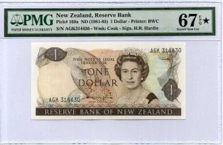 Zealand 1 Dollar P 169 A Hardie Gem Unc Pmg 67 Epq Extra Star High