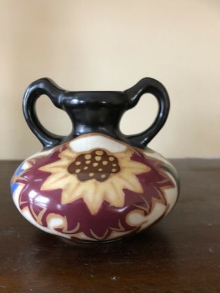Vintage Miniature Squat Gouda Vase 3 " Made In Japan
