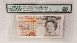 Great Britain,  Bank Of England Pick 386a 1993 (nd 1993 - 00) 10 Pounds Pmg 45