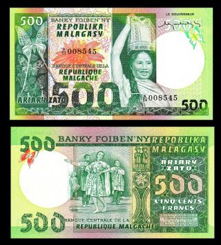 Madagascar 500 Francs 1974 - Unc - Pick 64